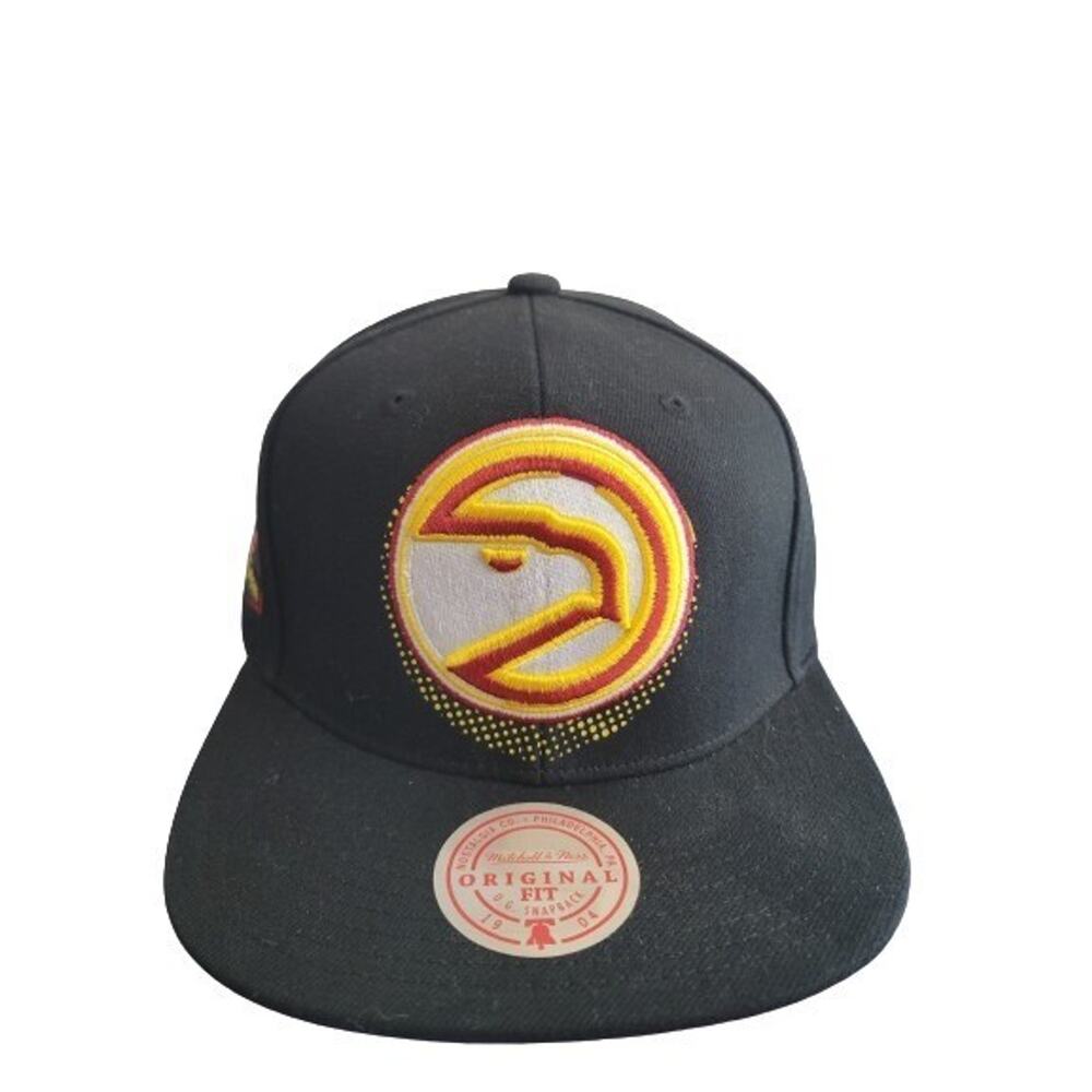 Mitchell & Ness Black Original Fit NBA Atlanta Hawks Silver 25 Season Cap NWT
